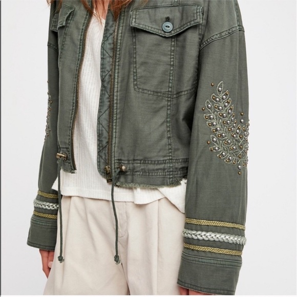free People cropped military jacket - Picture 6 of 9